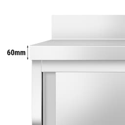 Edelstahl Arbeitsschrank PREMIUM - 600x600mm - mit Flügeltür & Aufkantung