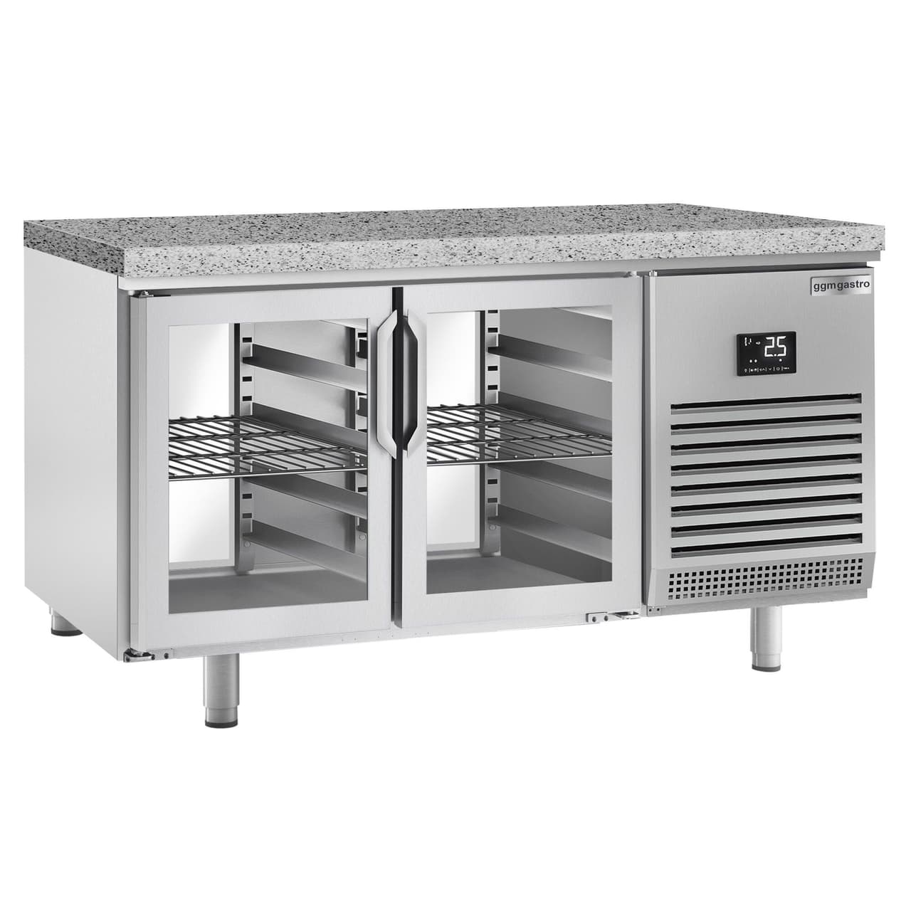 Bäckereikühltisch Premium PLUS - 1618x800mm - mit Durchreiche & Granitarbeitsplatte