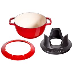 STAUB | SPECIALITIES - Fondue Set - Ø 200mm - Gusseisesn -Kirsch-Rot