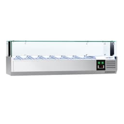 Kühlaufsatzvitrine PREMIUM mit LED-Licht - 1500x335mm - 7x GN 1/4