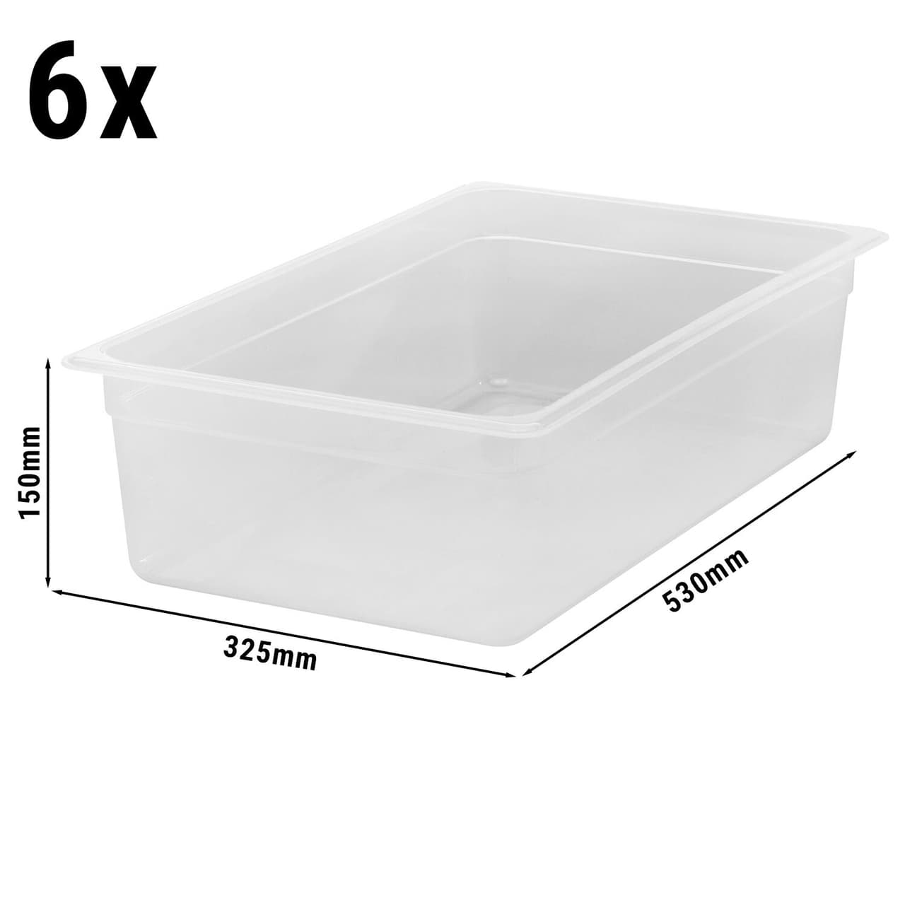 (6 Stück) CAMBRO | CAMWEAR® -  Polypropylen GN 1/1 Behälter - milchig - Tiefe: 150mm