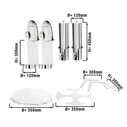 Cerealienspender - doppelt - rotierend - Ø 120mm - Silber - Drehausgabe