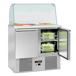 Saladette ECO - 900mm - 2 Türen - mit hohem Glasaufsatz für 2x GN 1/1 & 3x GN 1/6