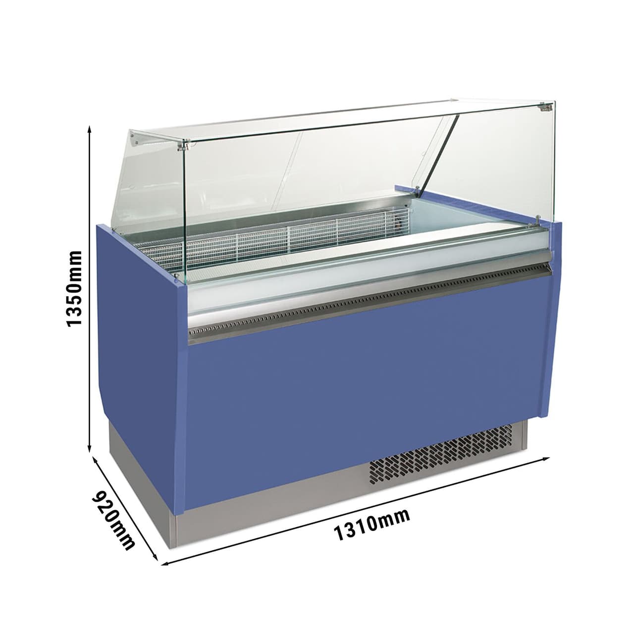 Eistheke LIAM - 1310mm - Statisch - für 10+10x 5 Liter Eisbehälter - Blau