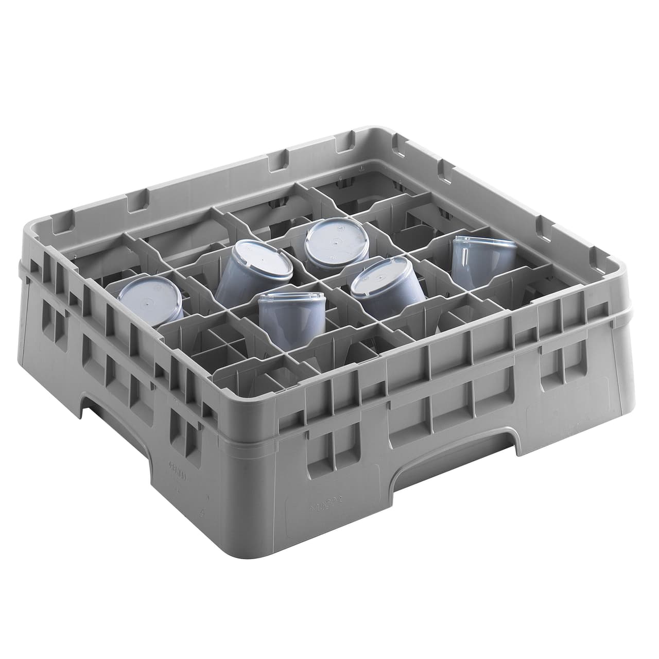 CAMBRO | CAMRACK® - Tassenspülkorb 1/1 - mit 16 Fächer - 500x500mmn - Grau