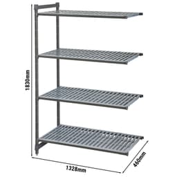 CAMBRO | Camshelving® - Basics Plus Anbauregal - 1328mm - mit geschlitzten Regalböden