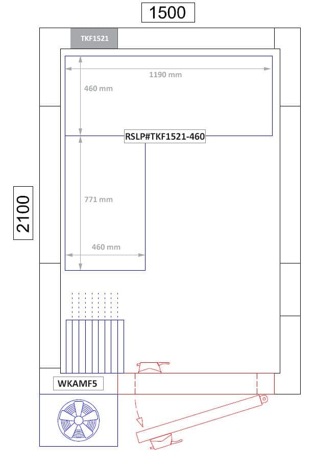 Regalset Aluminium (Eloxiert) - L-Form - Bautiefe: 460mm