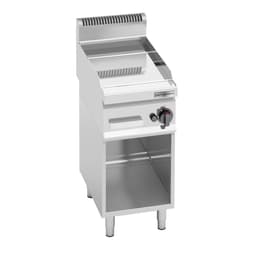 Gas Bratplatte - 4 kW - Glatt - Hardchrome - inkl. Untergestell