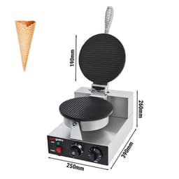 Waffeleisen - Einzeln - 1,3 kW - für Eishörnchen - Ø 190mm