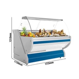 Kühltheke - 1700mm - mit Beleuchtung - Frondblende Blau