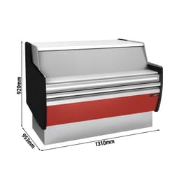 Kassentisch - 1310mm - Frontblende Dunkelrot