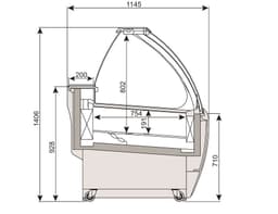 Eistheke LEO - 1330mm - Umluft - für 10x 5 Liter Eisbehälter - Weiß