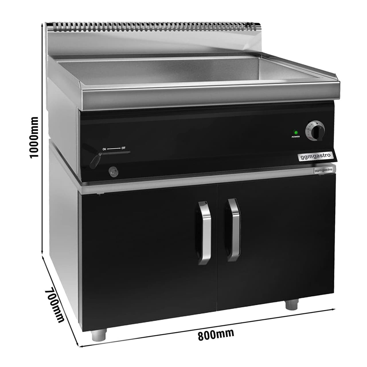 Elektro Bain-Marie - 2,4 kW - 2x GN 1/1 oder 4x GN 1/2 - inkl. Unterbau mit 2 Türen