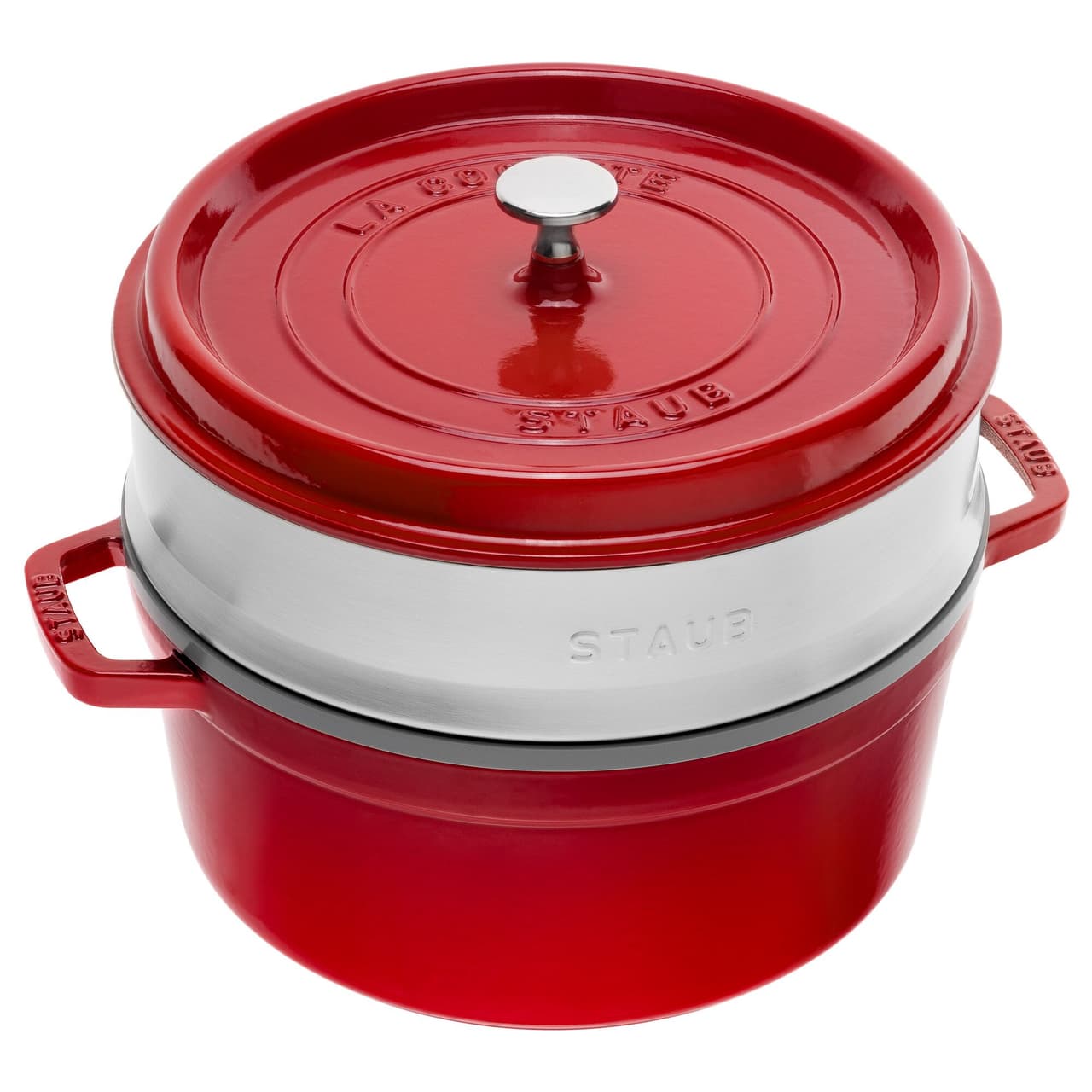 STAUB | LA COCOTTE - Cocotte mit Dämpfeinsatz - Ø 260mm - Gusseisen - Kirsch-Rot