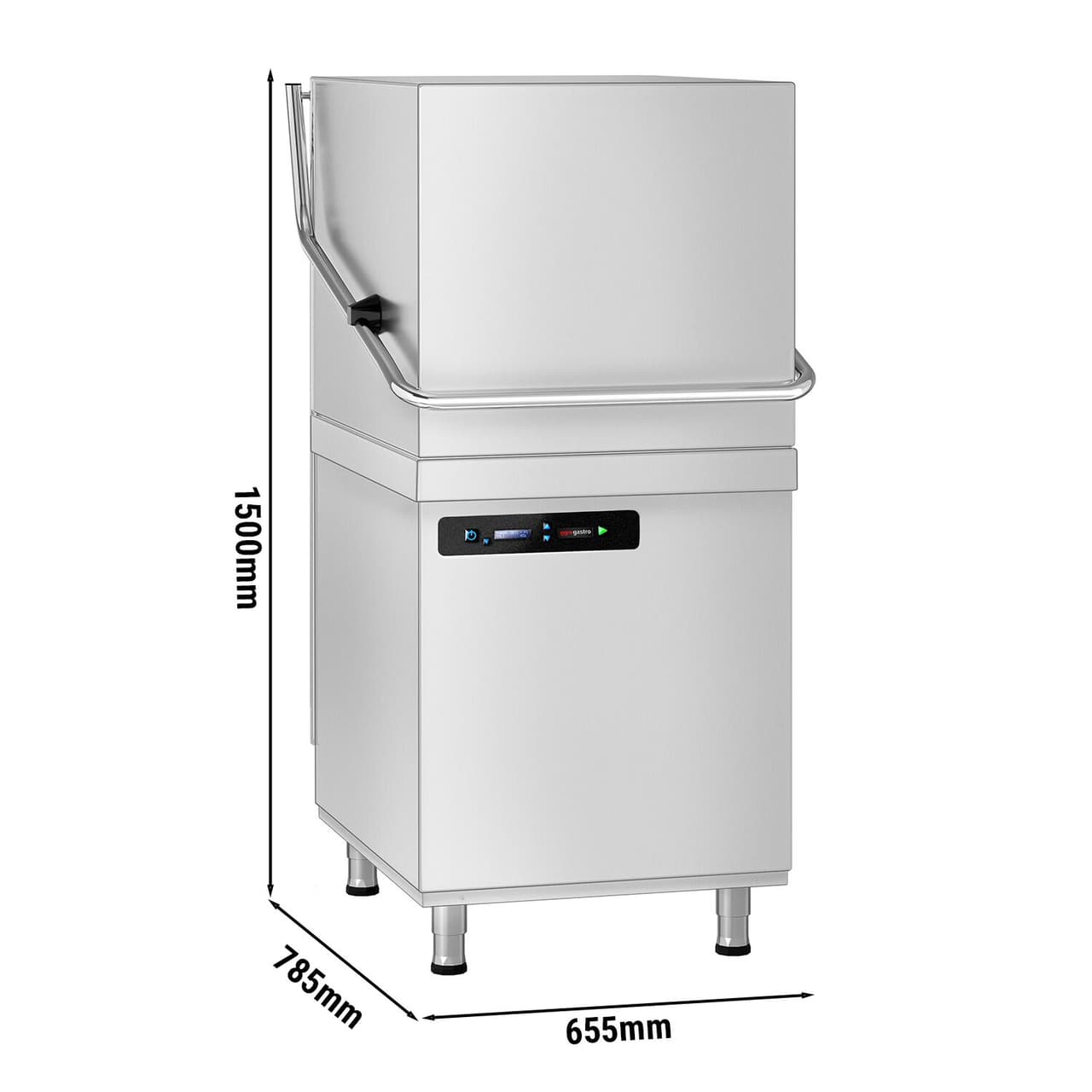 Doppelwandige Durchschubspülmaschine - Digital - 7,1 kW - mit Reiniger- & Klarspülerpumpe