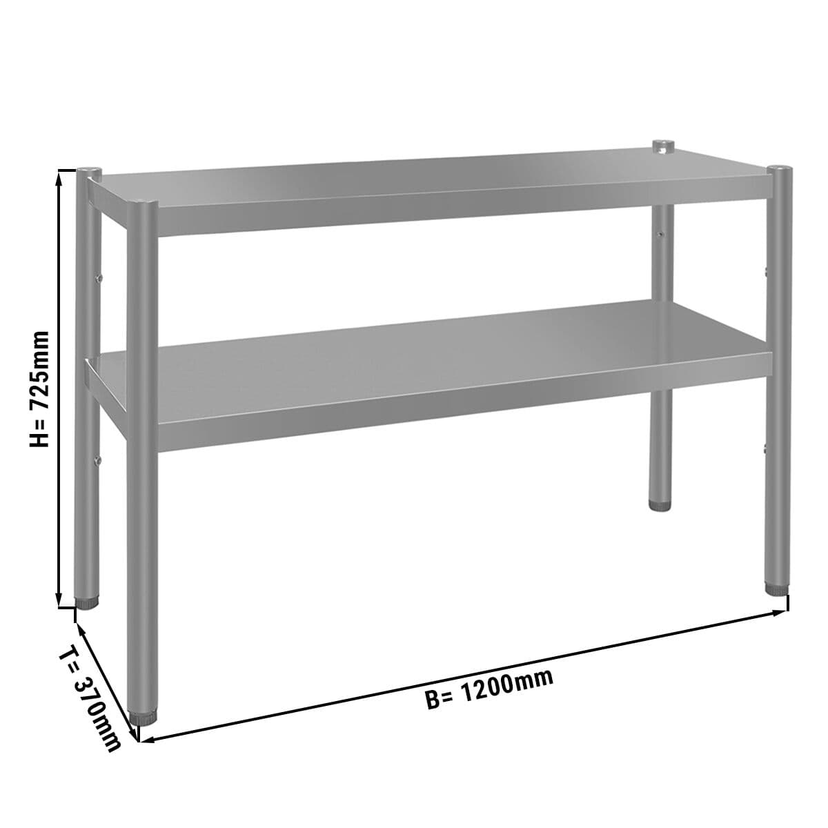 Aufsatzbord ECO - 1200x370mm - mit 2 Etagen - 0,7 m hoch