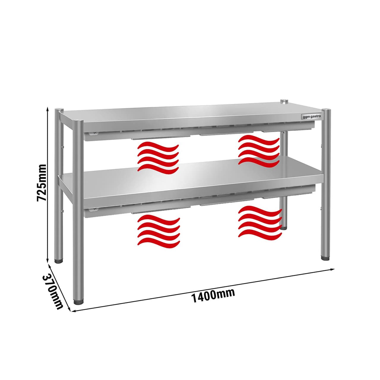 Wärmebrücke PREMIUM - 1400x370mm - mit 2 Etagen - Höhe: 725mm