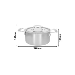 DEMEYERE | INDUSTRY 5 - Bratentopf mit Deckel - Ø 220mm - Edelstahl