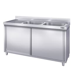 Spülschrank PREMIUM - 2000x600mm - mit 2 Becken rechts