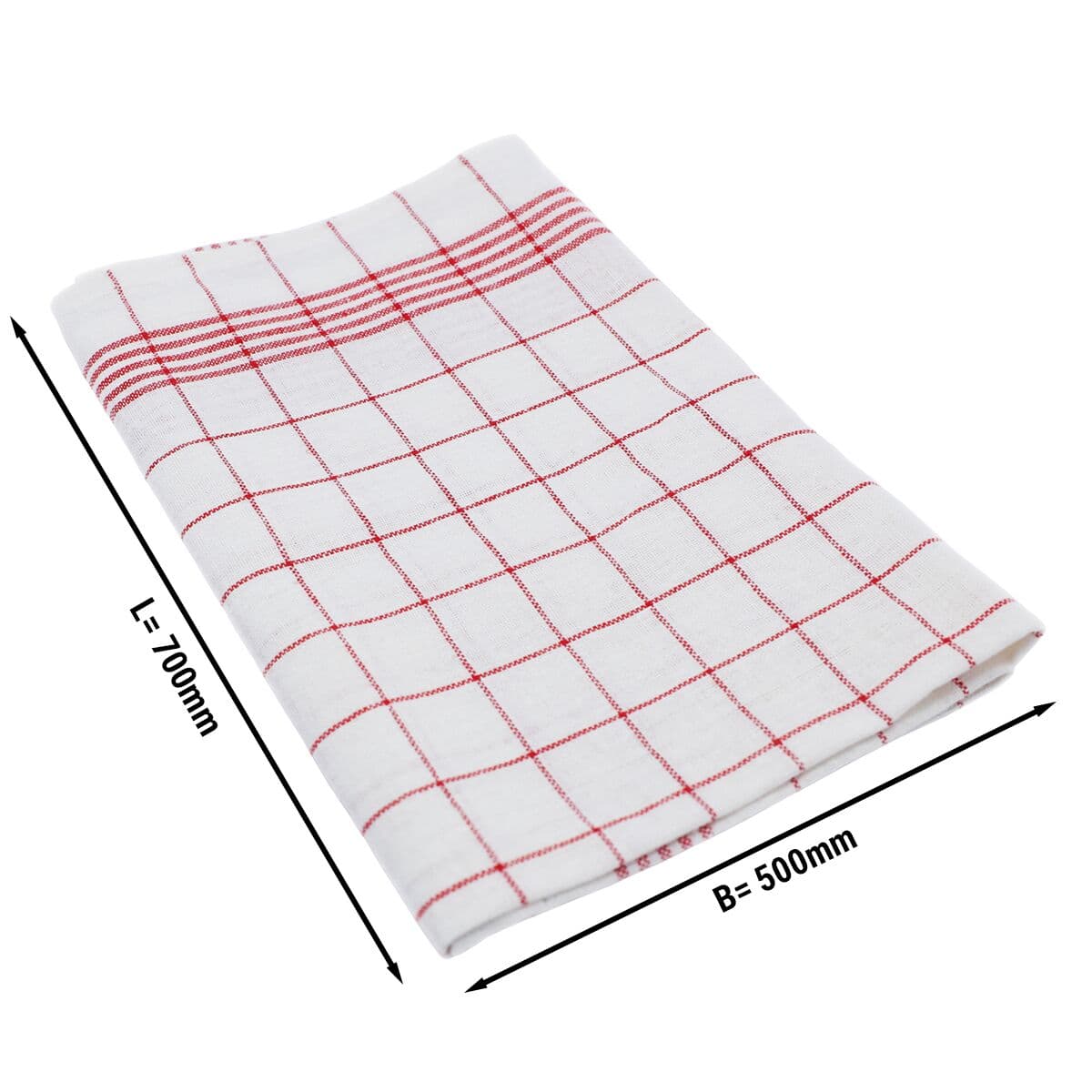 (10 Stück) Geschirrtuch - 50 x 70 cm - Rotkariert