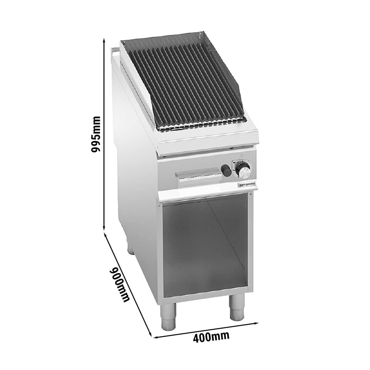 Gas Lavasteingrill - 9 kW - Gusseisenrost