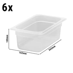 (6 Stück) CAMBRO | CAMWEAR® -  Polypropylen GN 1/4 Behälter - milchig - Tiefe: 100mm