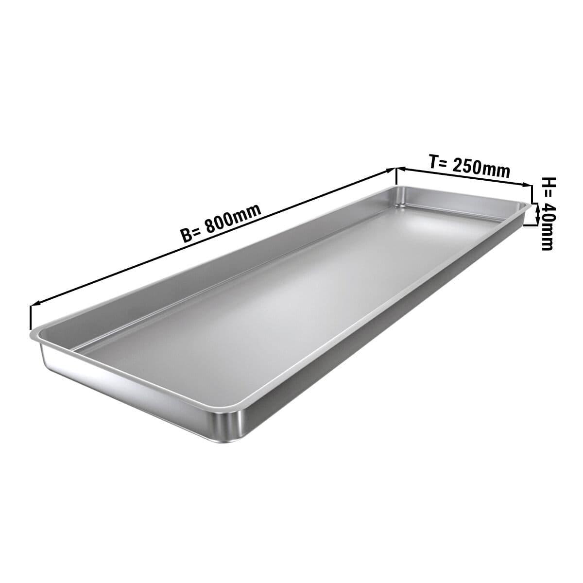 Ausstell-/Auslageblech mit Rand - 80 x 25 x 4 cm