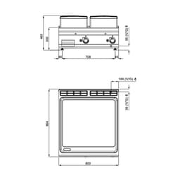 Gas Bratplatte - 20 kW - Glatt