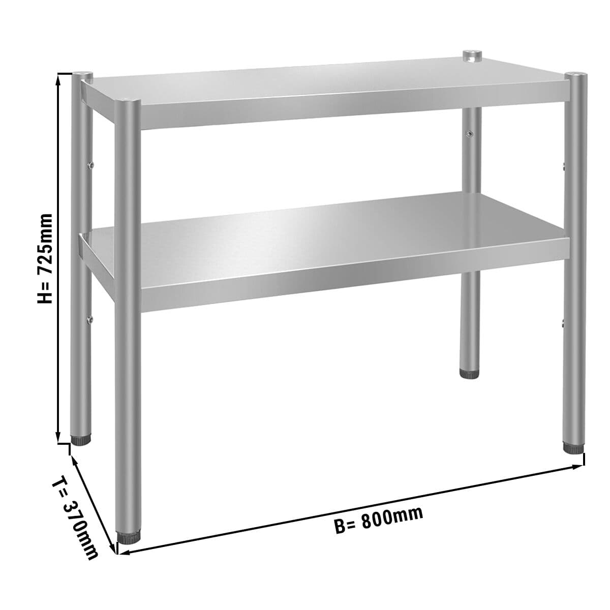 Aufsatzbord PREMIUM - 800x370mm - mit 2 Etagen 0,7 m hoch