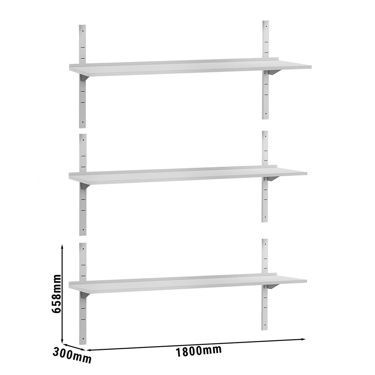 Wandborde ECO - 1800x300mm - mit 3 Etagen