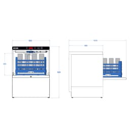 Geschirr- & Flaschenspülmaschine - Digital - 7,45 kW - mit Reiniger- & Klarspülerpumpe