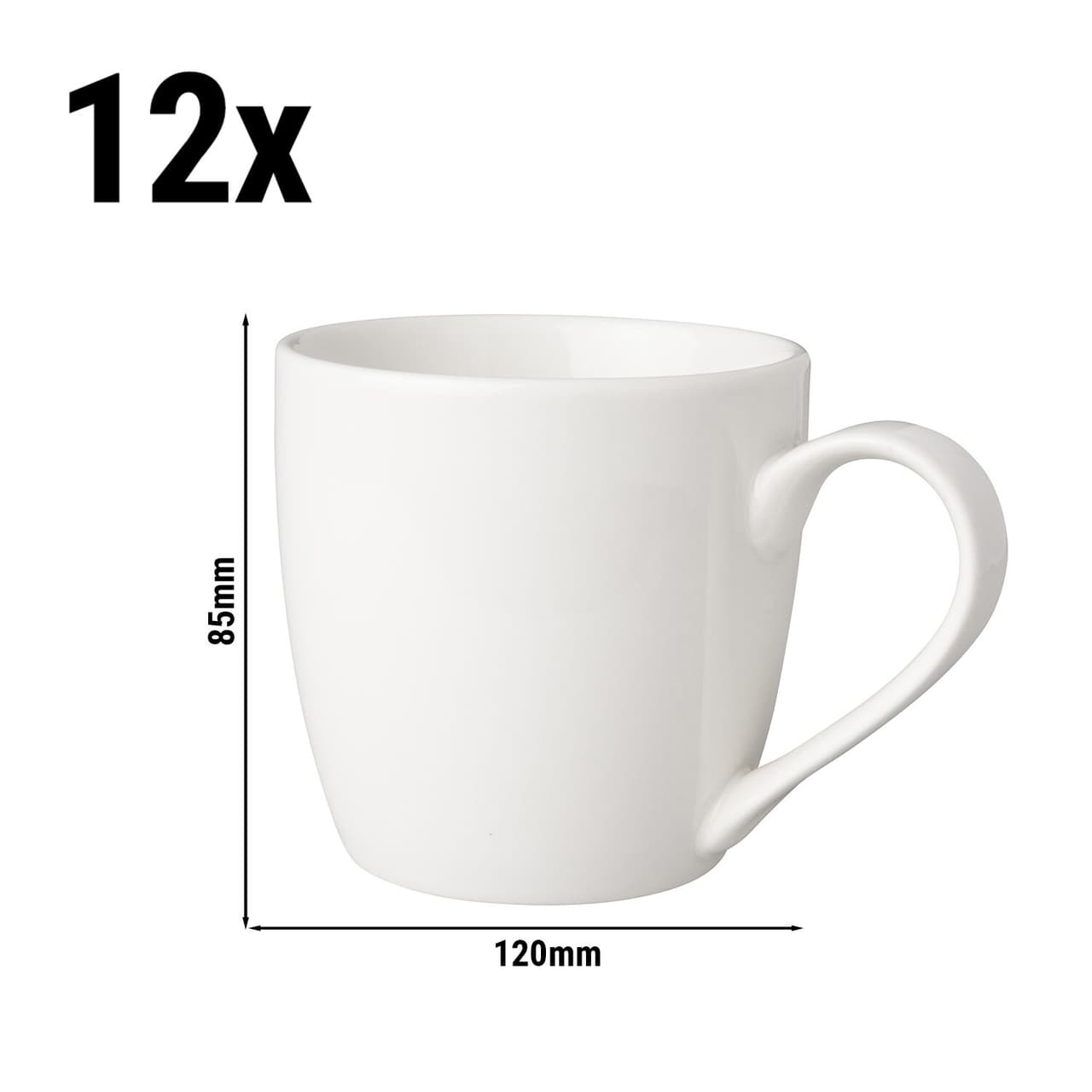 (12 Stück) BUDGETLINE - Kaffeetasse Mammoet Neo - 250ml - Weiß