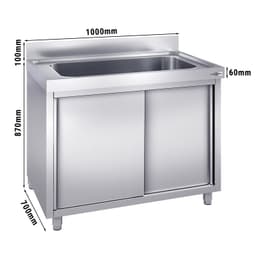 Topfspülschrank - 1000x700mm - mit 1 Becken