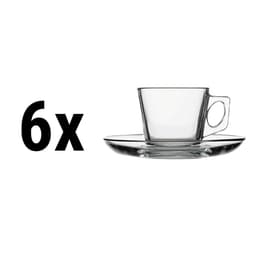 (6 Stück) Espressotasse & Untertasse - AQUA - 80 ml