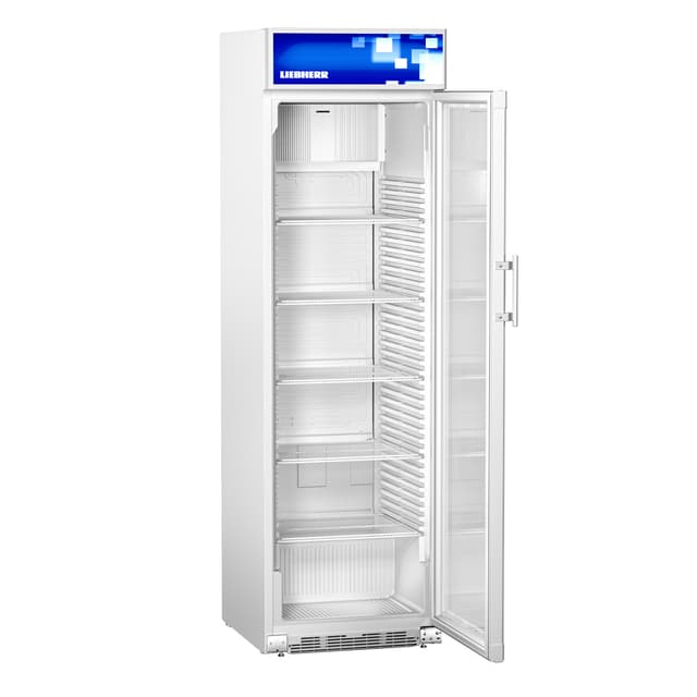 LIEBHERR | Getränkekühlschrank COMFORT - 385 Liter - mit 1 Glastür, Werbedisplay & LED-Leiste - Weiß