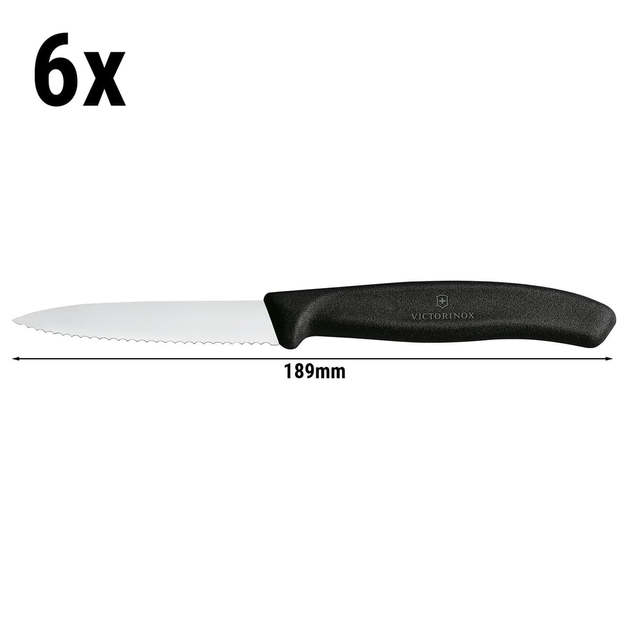 VICTORINOX | SWISS CLASSIC - Gemüsemesser mit Wellenschliff  - Klinge: 80mm - 6tlg