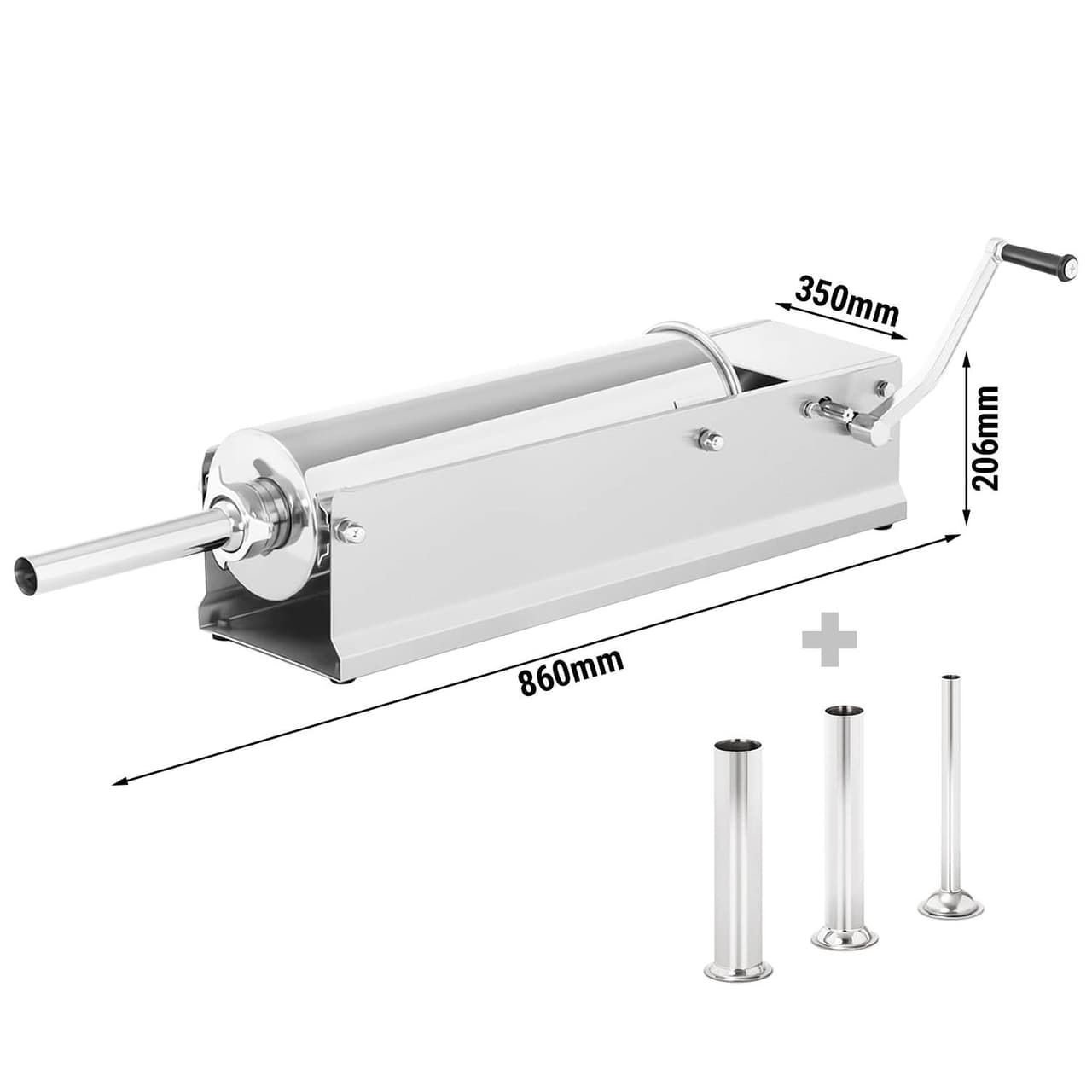 Manueller Wurstfüller - 7 Liter - Edelstahl - inkl. 4 Aufsätze