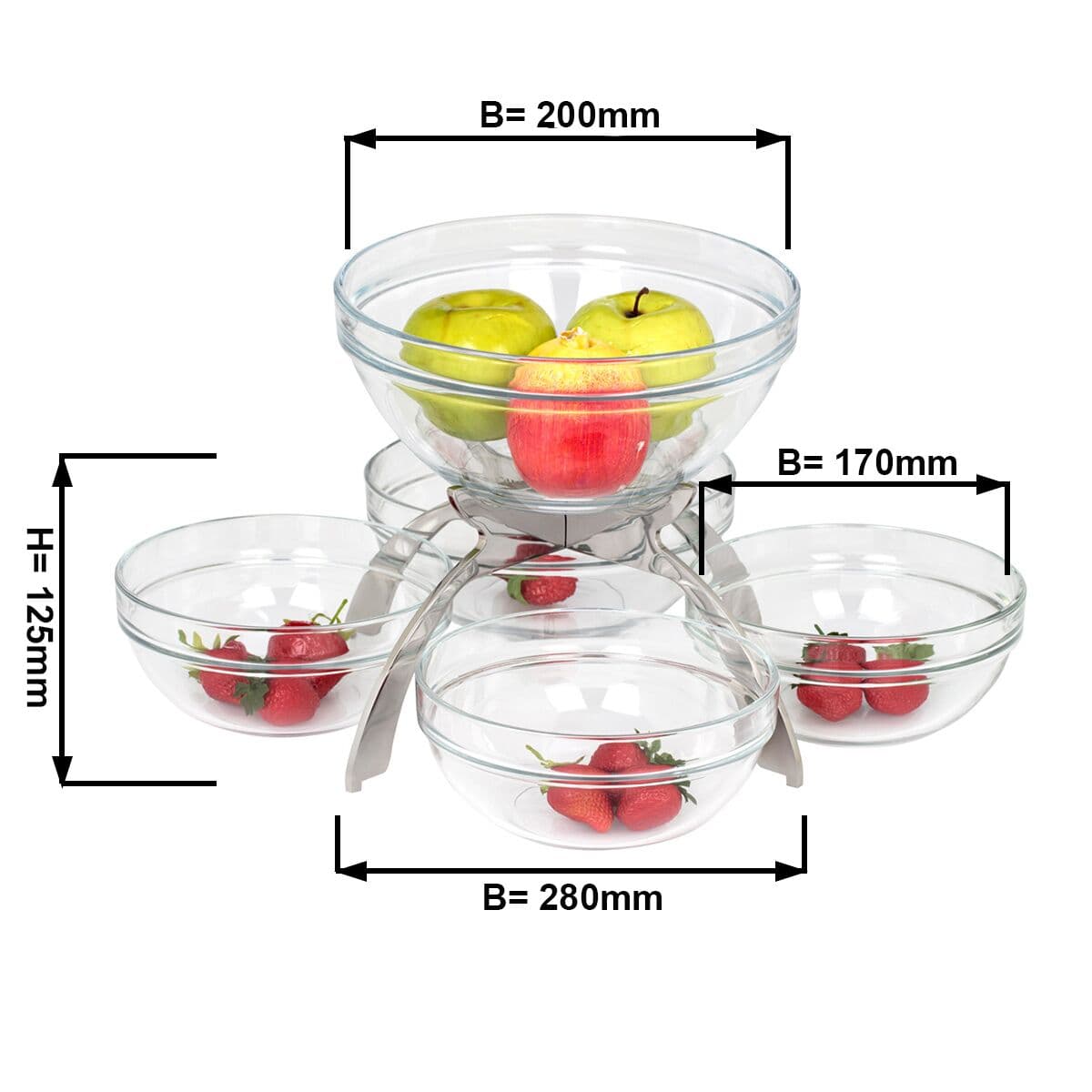 Marmeladen Etagerie / Buffetständer - Chrom - mit 5 Ablagen