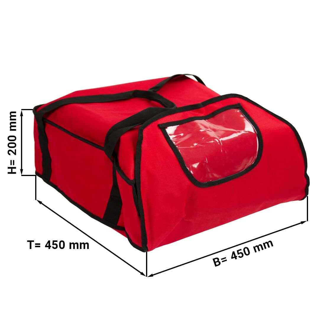 Pizzabag / Isoliertasche - für 5 Pizzakartons 43x43cm - Rot