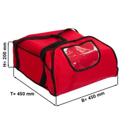 Pizzabag / Isoliertasche - für 5 Pizzakartons 43x43cm - Rot