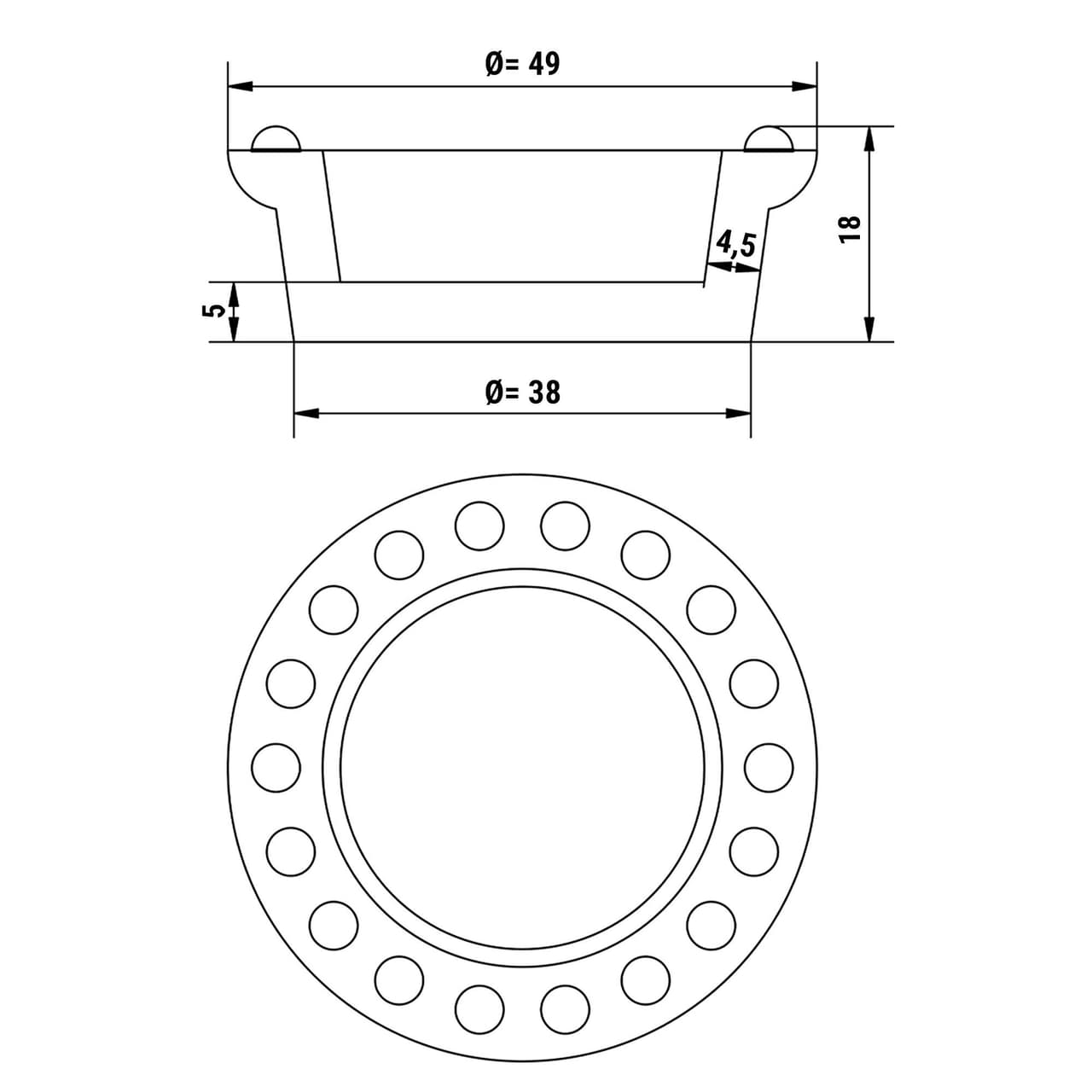 Platten für Tartlet Maschine TMNP - Tartlet-Form: Rund - Ø 47mm