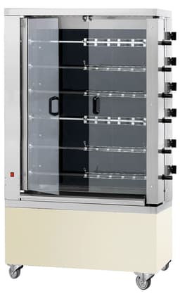 Elektro Hähnchengrill - Glaskeramik - 28,8kW - mit 6 Spießen für bis zu 36 Hähnchen