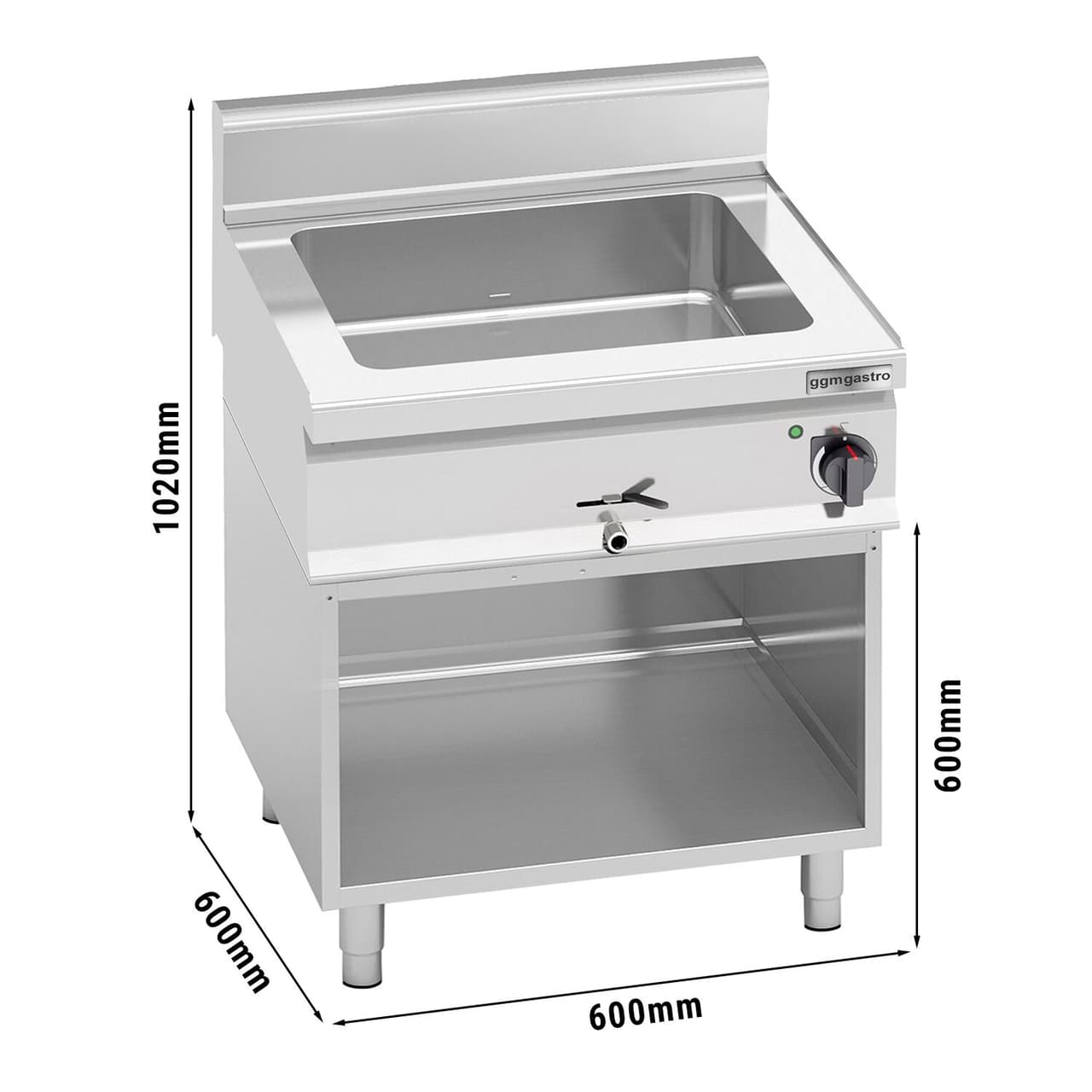 Elektro Bain-Marie - 1,2 kW - 6x GN 1/4 - inkl. Untergestell