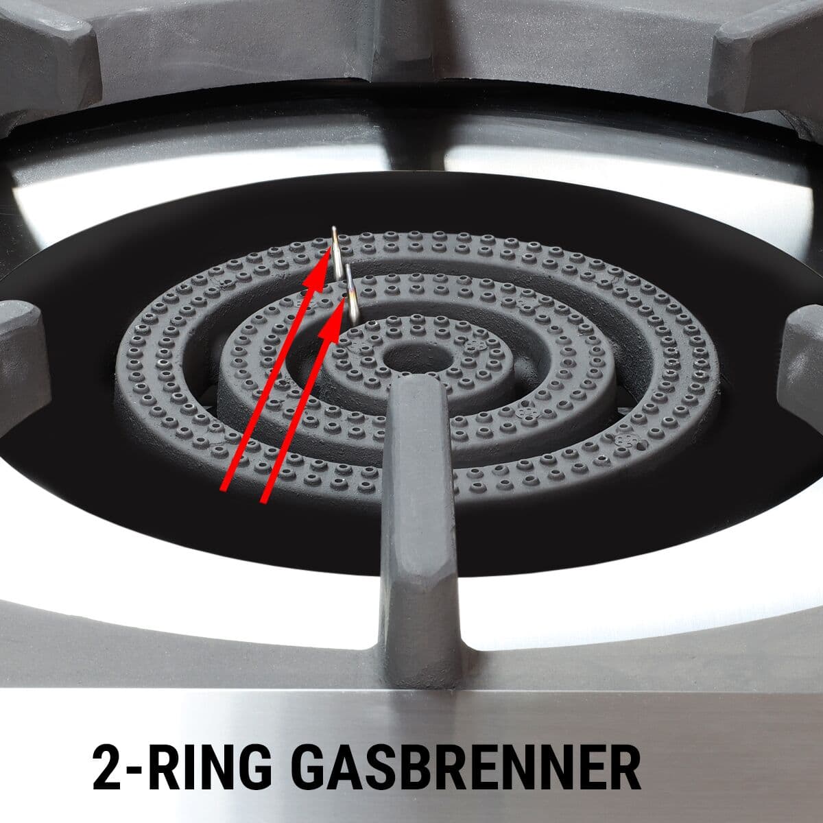 Großer Topf und Bodenkocher - 27 kW - 2 Brenner