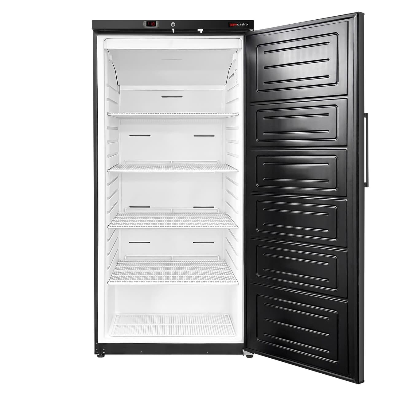 Lagertiefkühlschrank ECO - 600 Liter - mit 1 Tür - Innenseite der Tür aus Kunststoff - Schwarz