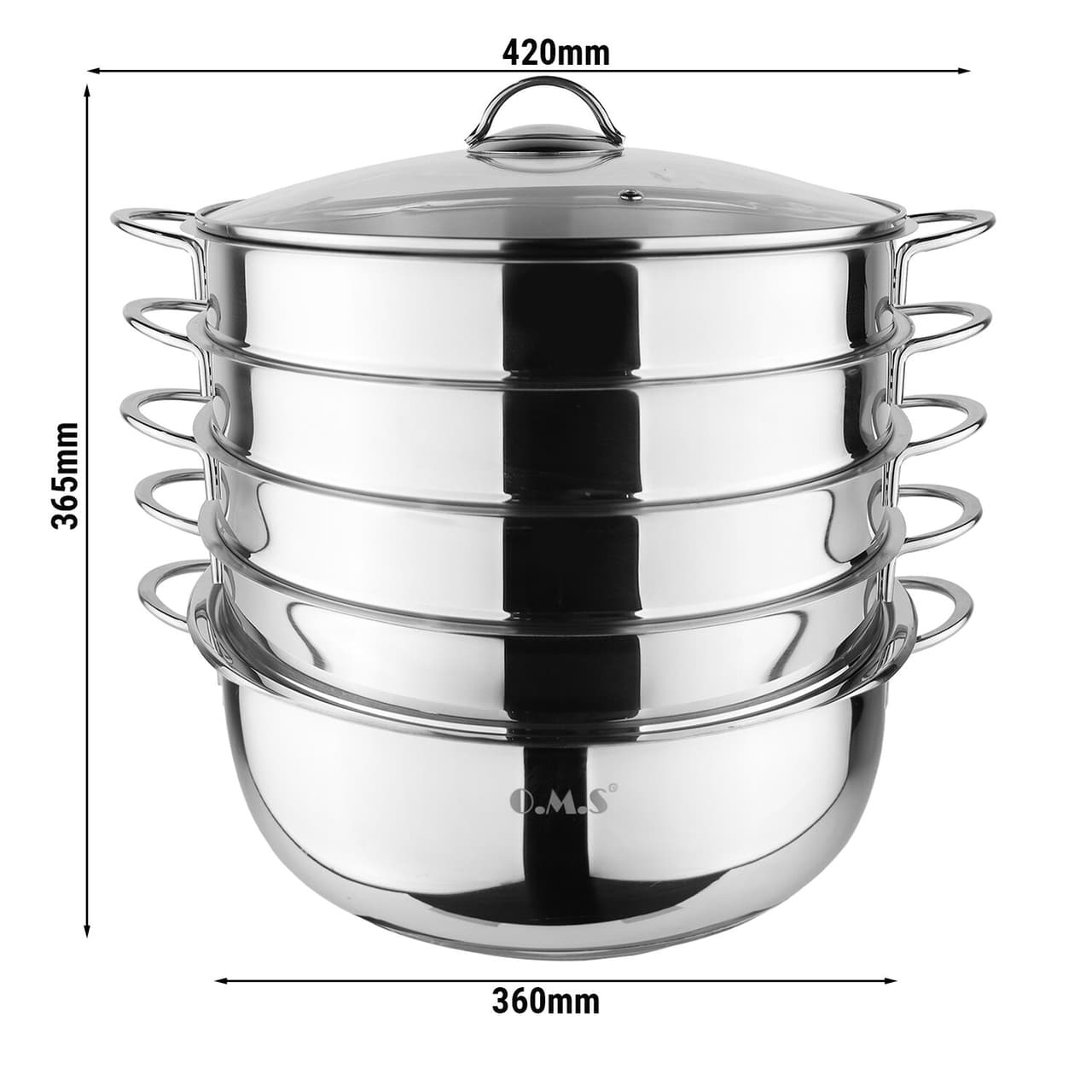 6-teiliger Edelstahl-Dampfgarer | Dampfkocher - Ø 320 mm