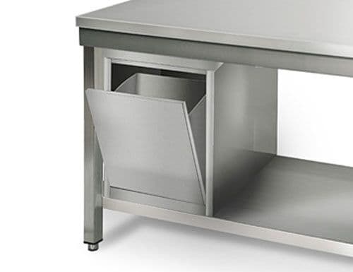 Edelstahl Arbeitstisch ECO - 600x700mm - mit Grundboden ohne Aufkantung