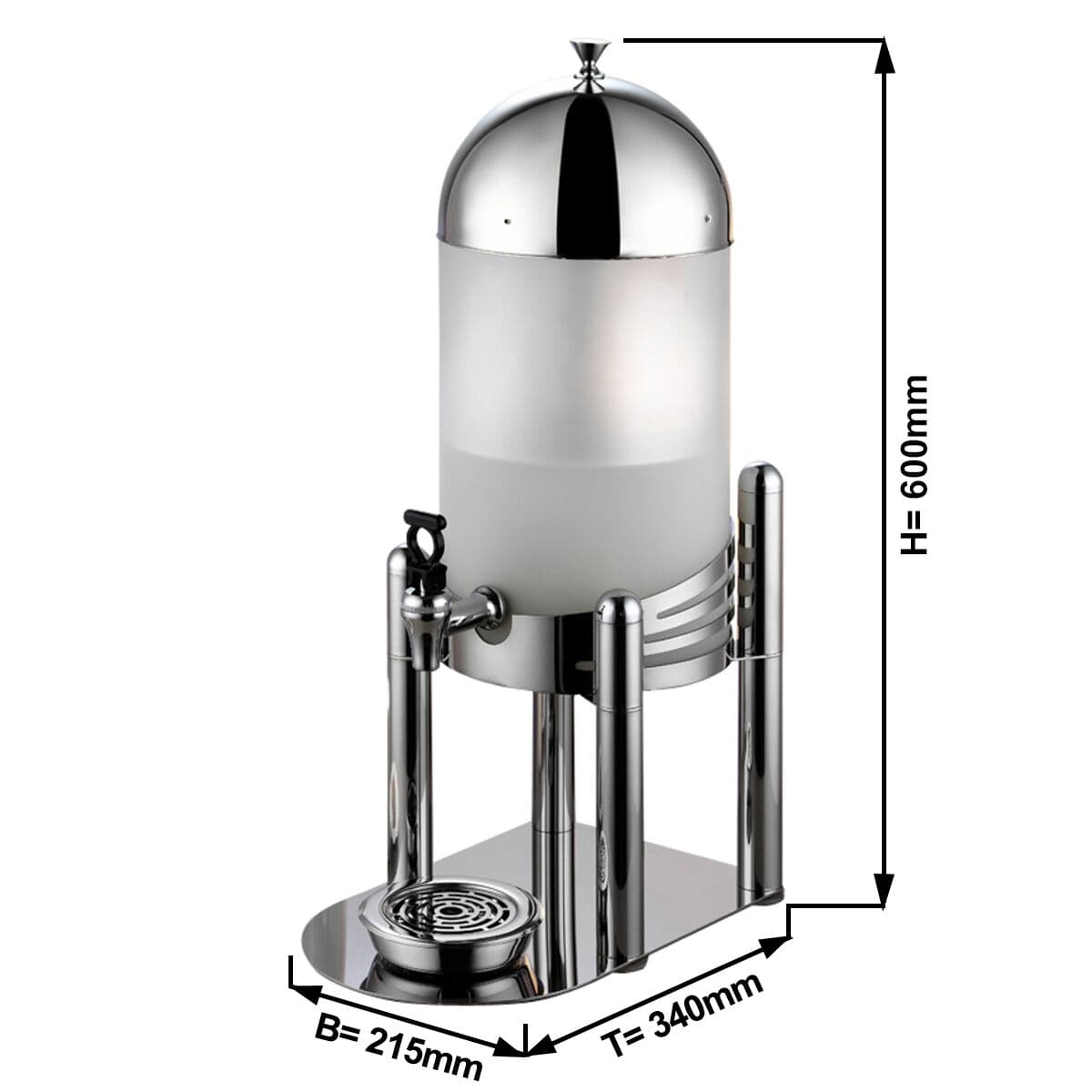 Milch-/ Saftspender - 7 Liter - Chrom