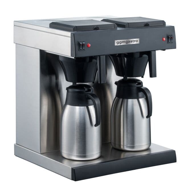 Filterkaffeemaschine - 2x 2 Liter - 3,3 kW - mit 2 Warmhalteplatten - inkl. 2 Isolierkannen á 2 Liter