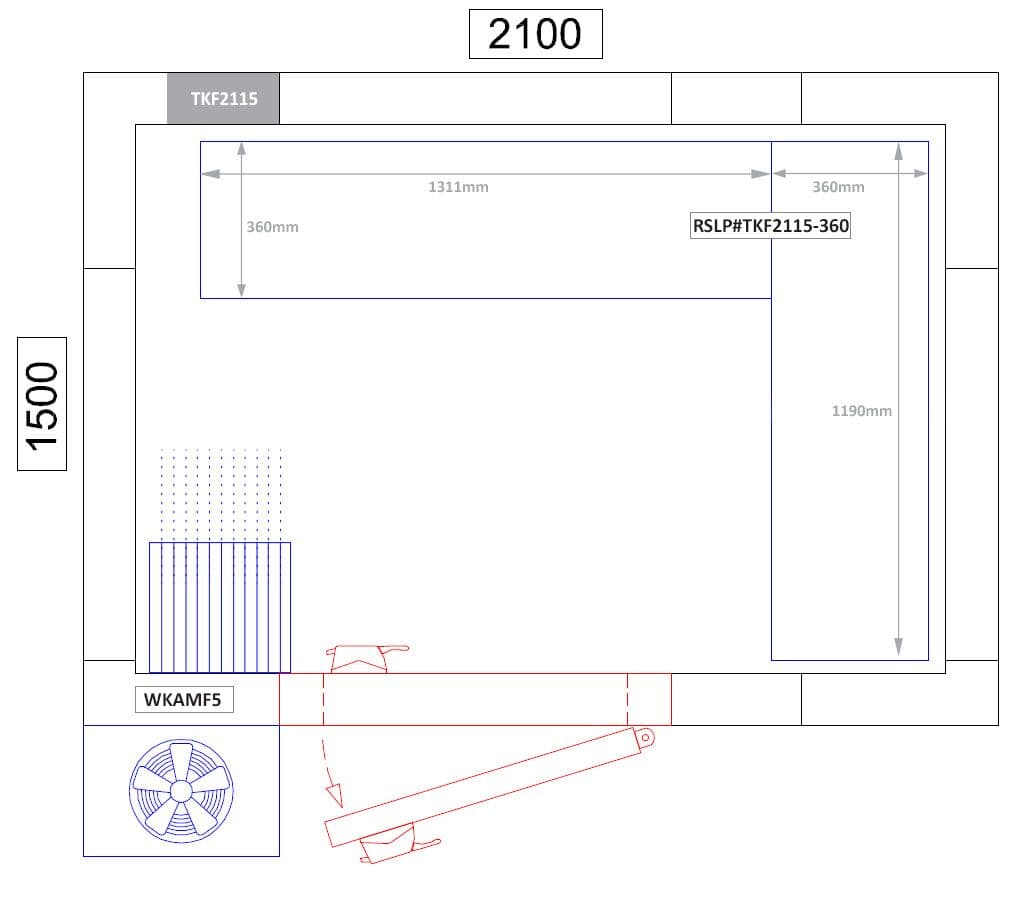 Regalset Aluminium (Eloxiert) - L-Form - Bautiefe: 360mm